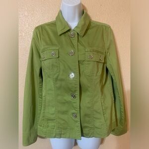 Jones New York Sport Lightweight Green Jacket Sz M